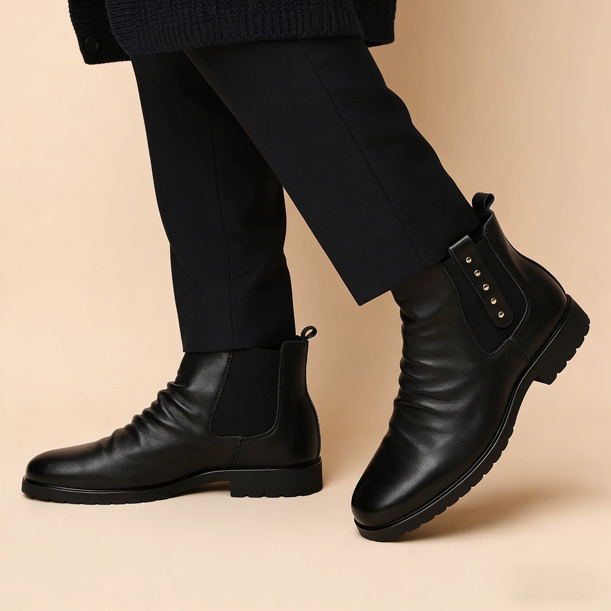 Men's Genuine Leather Martin Boots, Height Increasing