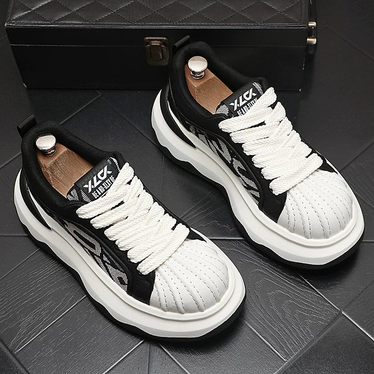 Men's Platform Shell-Toe Trendy White Sneakers 2026