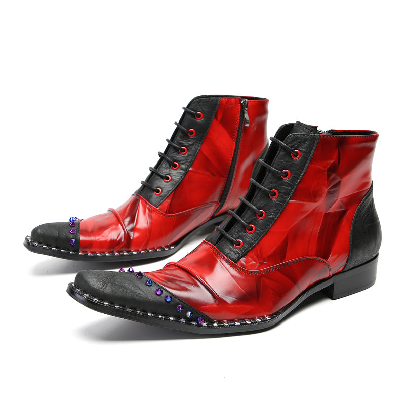 Men's Red Chelsea Boots – British Style