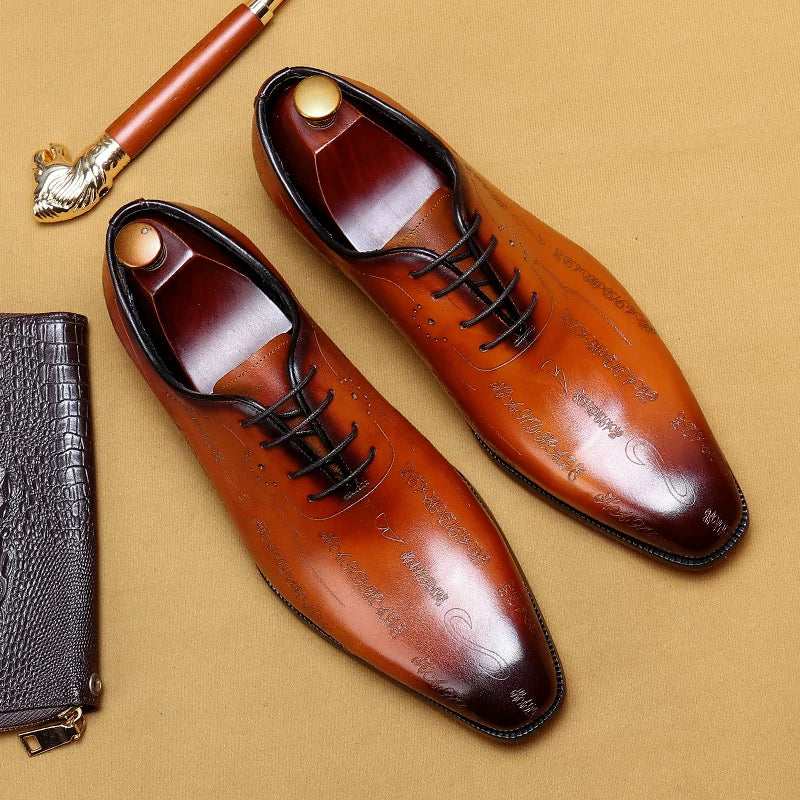 Men's Genuine Leather Leather Shoes, British Style, Business