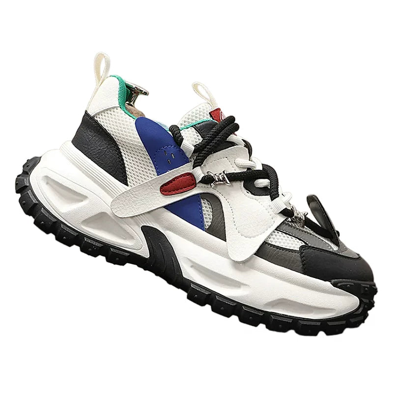 Men's 2026 Spring New Platform Mesh Color-Block Athletic Dad Shoes