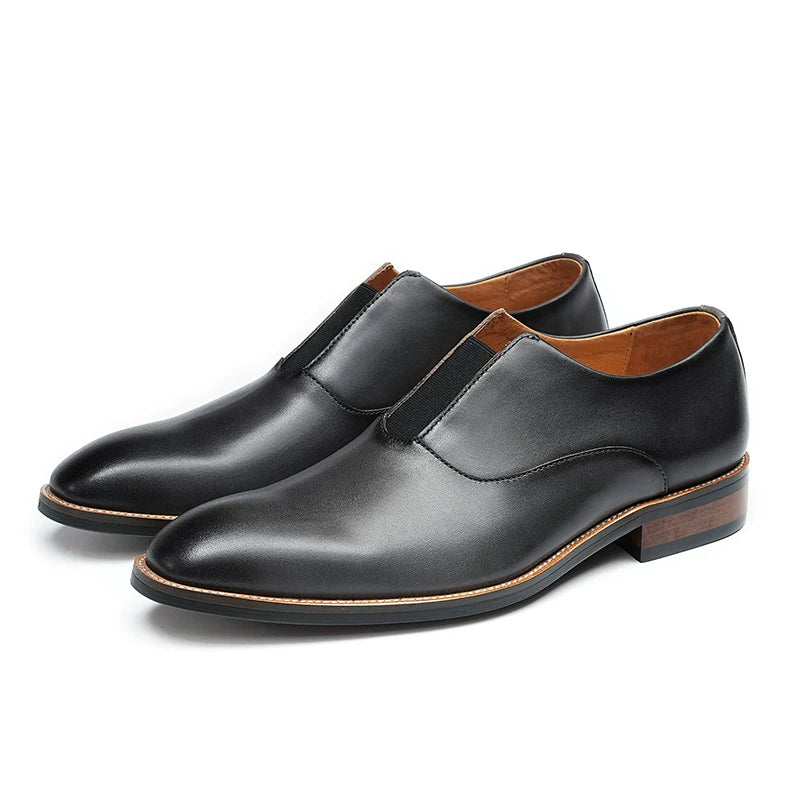 Men's Genuine Leather Loafers, Slip-On, Business