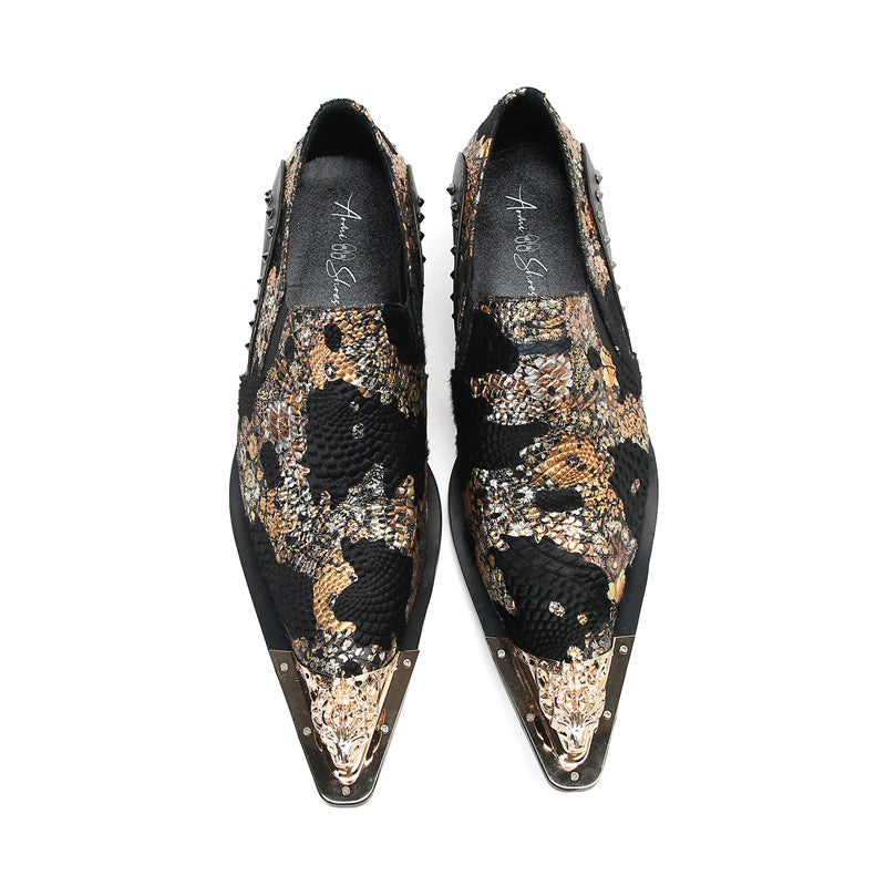Men's Leather Formal Shoes – Pointed Toe, Retro