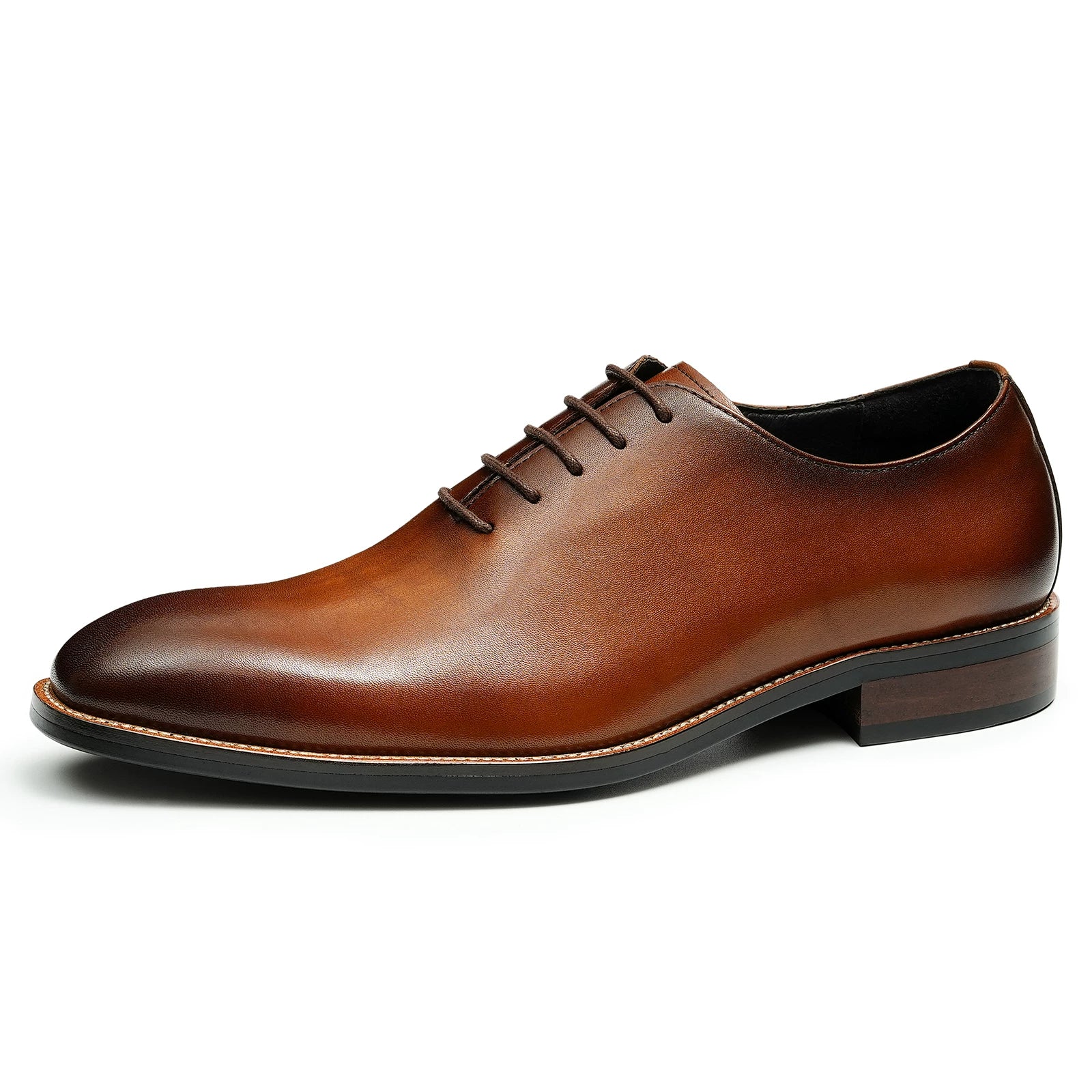 Men's Genuine Leather Oxford Shoes, Square Toe, British Style