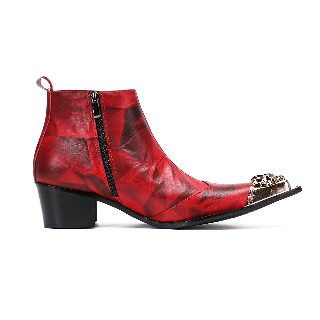 Men's Denim Martin Boots – Embroidered, Height Increasing