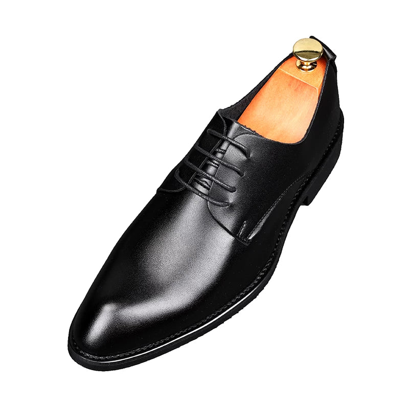 Men's Leather Shoes, Height Increasing, Breathable