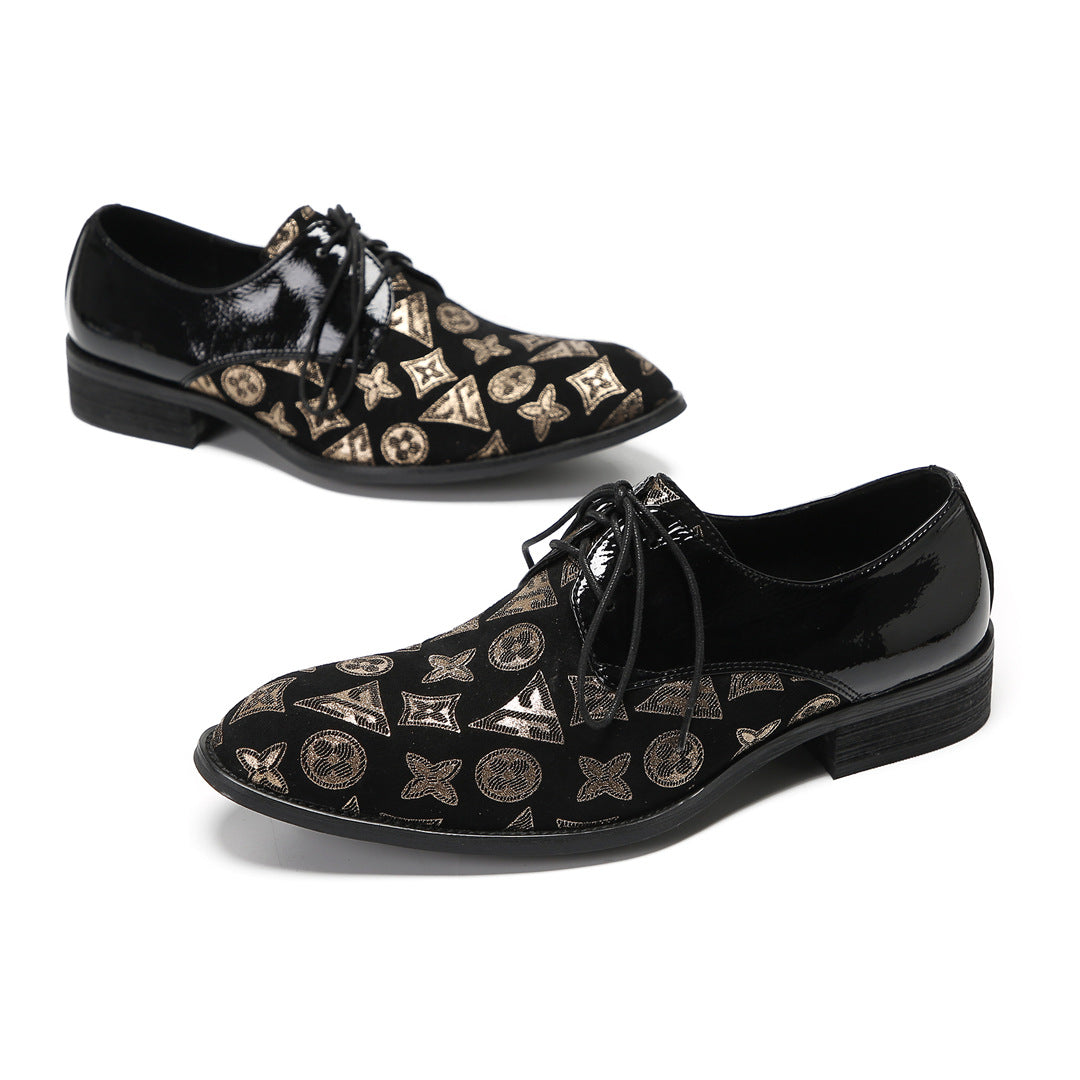 Men's Genuine Leather Derby Formal Shoes – Retro, Business – Style 81