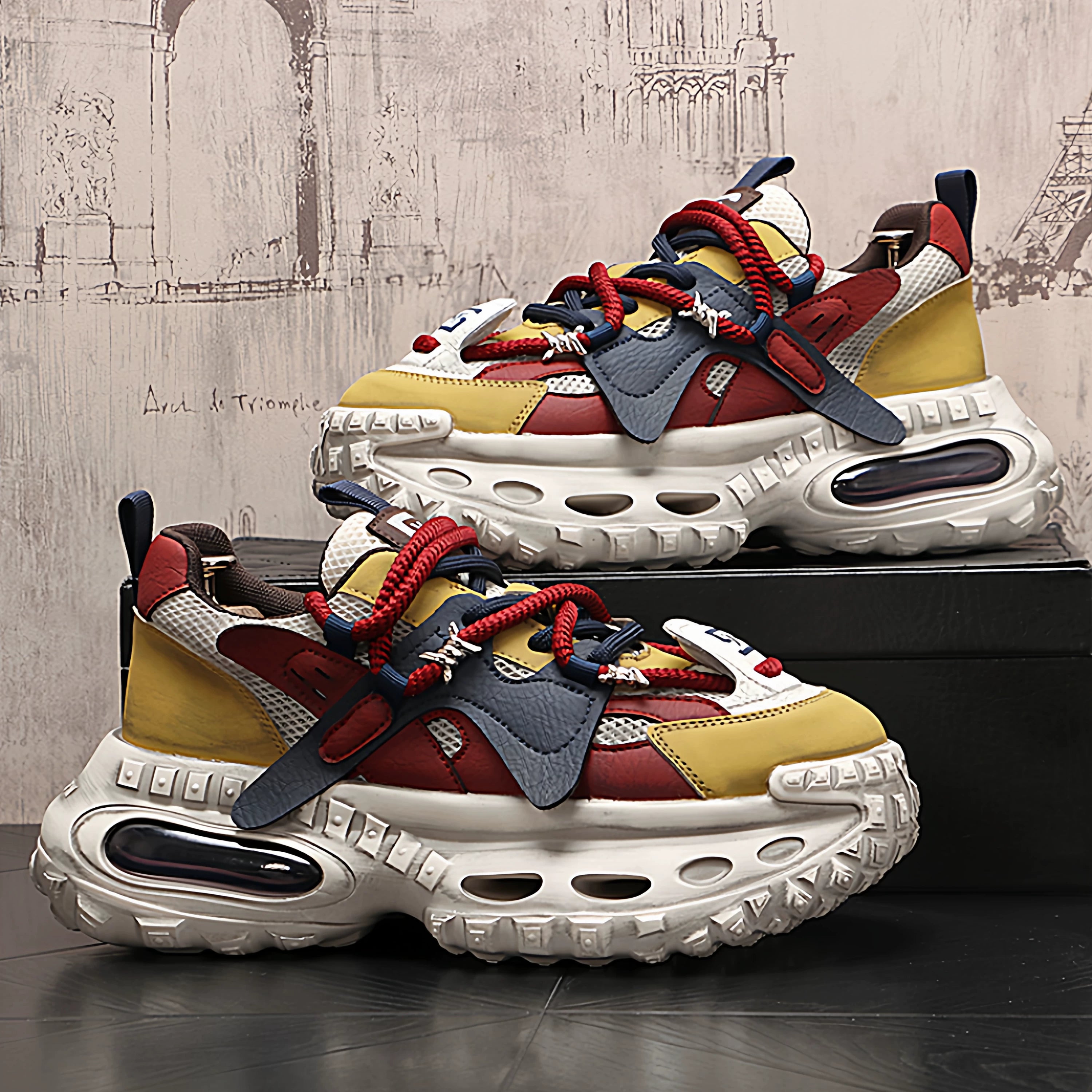 Men's Height-Increasing Platform Shock-Absorbing Trendy Chunky Dad Sneakers 2026 New