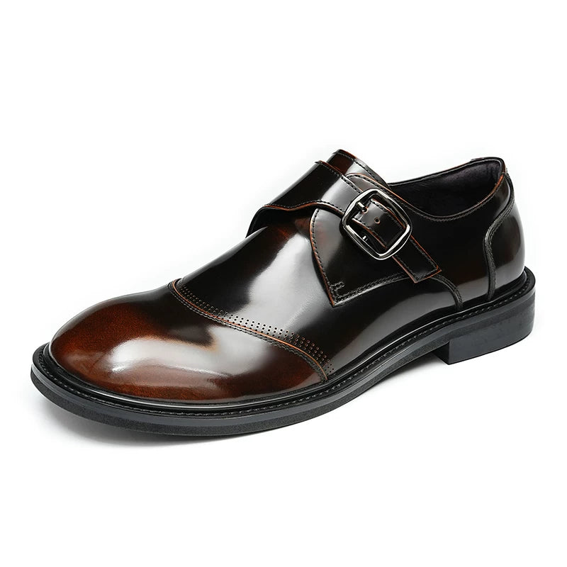 Men's Black Genuine Leather Loafers, Patent Leather, Slip-On