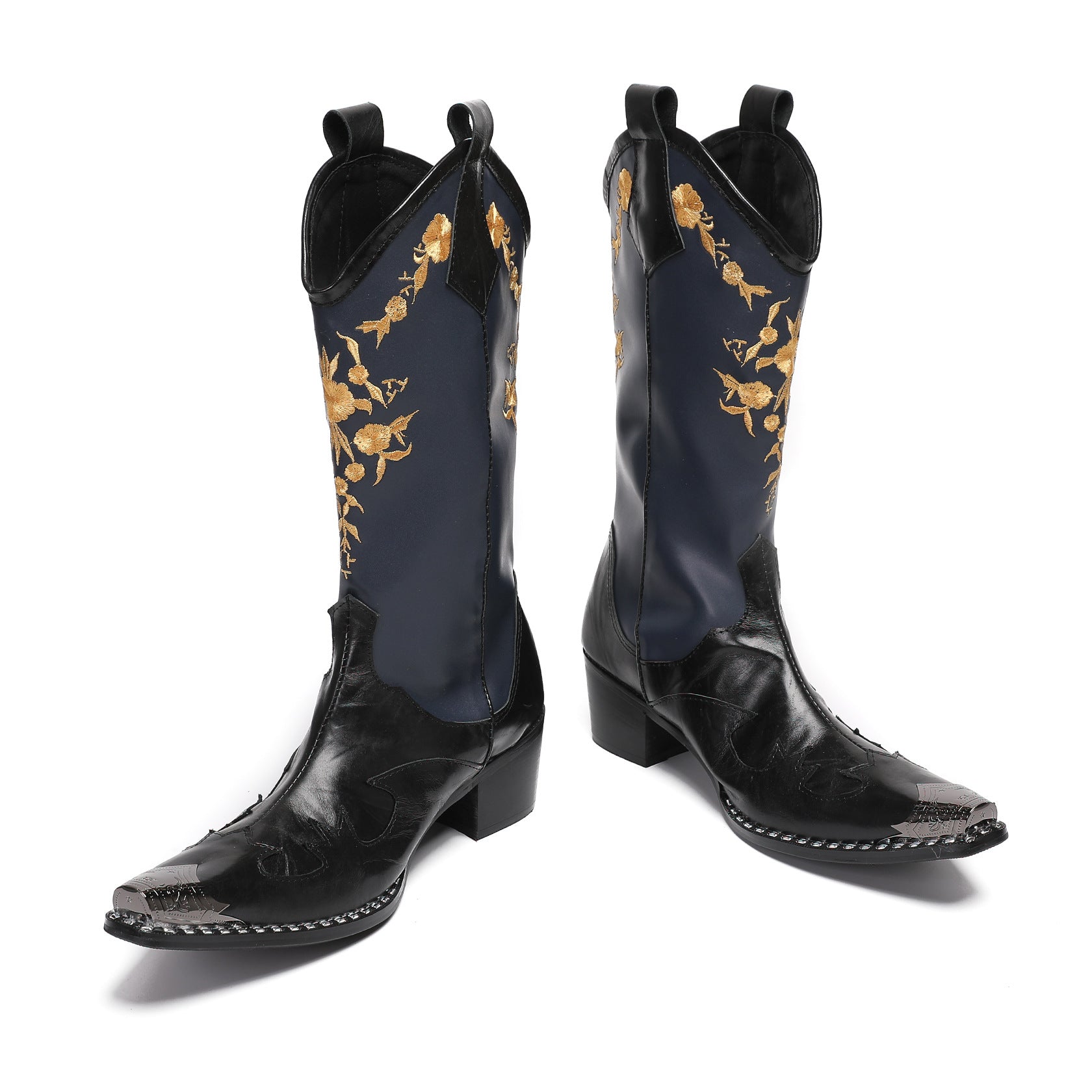 Men's Leather Martin Boots – Embroidered