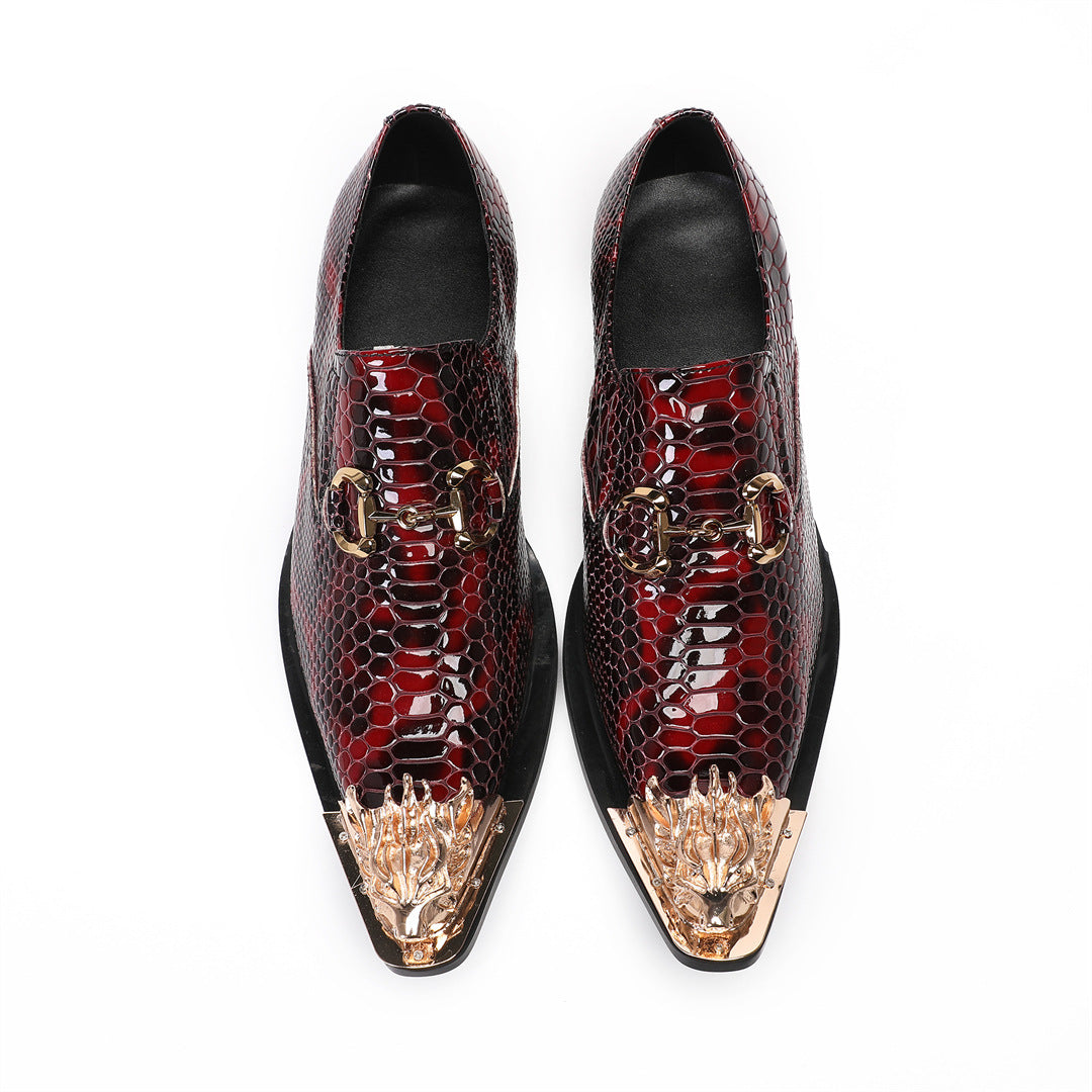 Men's Red Leather Dress Shoes – Business, Wedding – Style 23