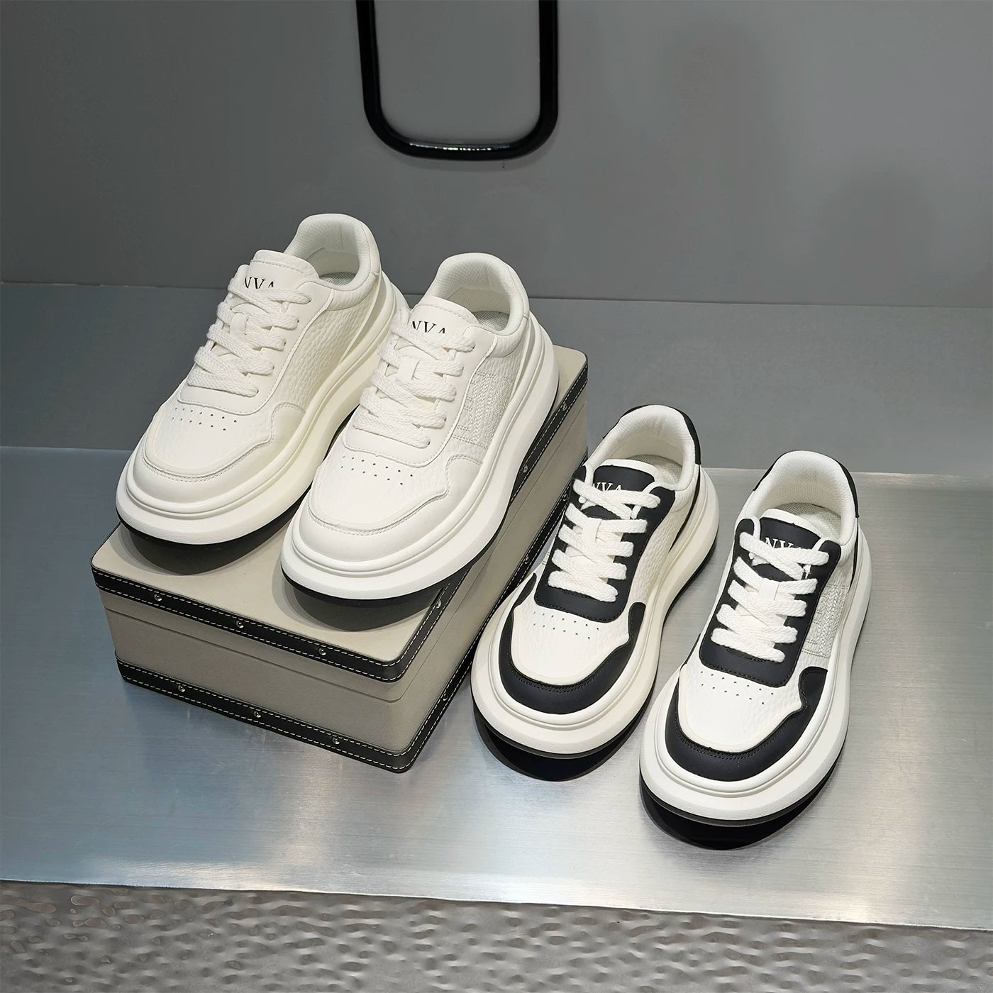 Men's Height-Increasing Platform Trendy White Sneakers 2026 Summer New