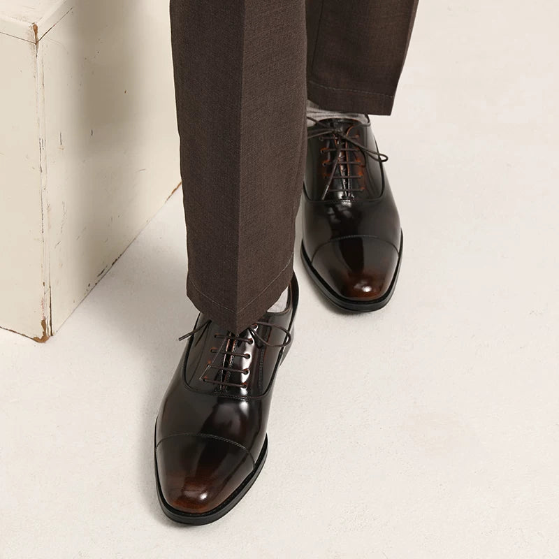 Men's Genuine Leather Oxford Shoes, Handmade, British Style