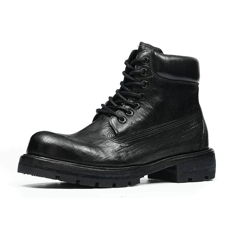 Men's Genuine Leather Martin Boots, Handmade, Vintage