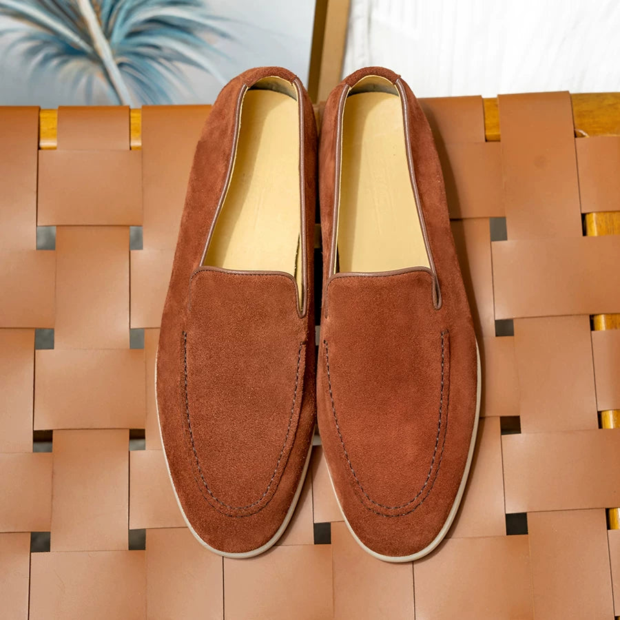 Men's Genuine Leather Loafers, Breathable, Slip-On