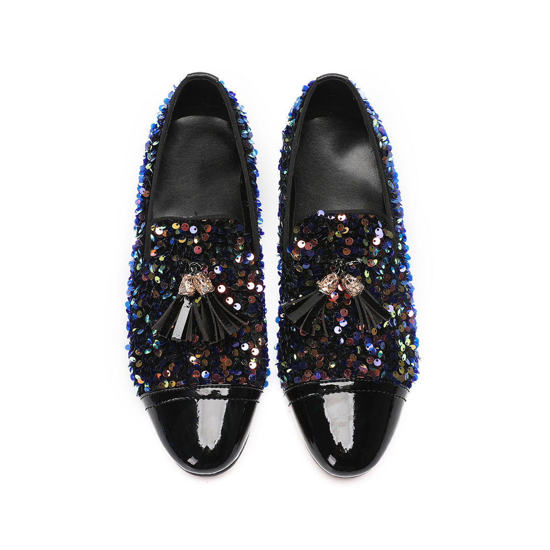 Men's Leather Casual Shoes – Rhinestone Detail – Style 84