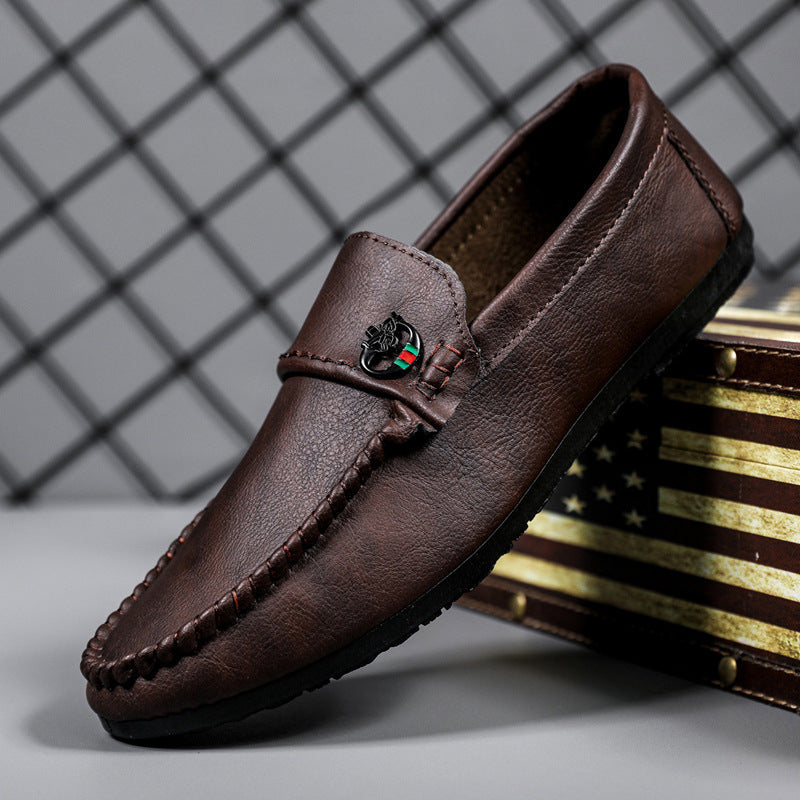 British 2024 new breathable lazy loafers one pedal summer Korean version fashion versatile Doudou shoes men's casual