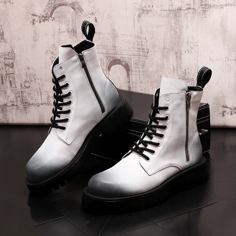 Men's Hidden-Wedge High-Top British-Style Martin Boots Autumn New