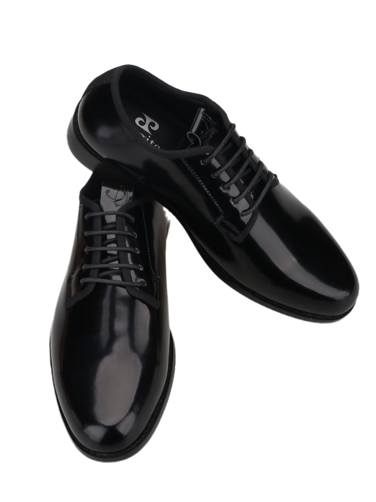 First-layer cowhide black polished leather lace-up casual leather shoes hand-embroidered European and American style round-toe shoes for men
