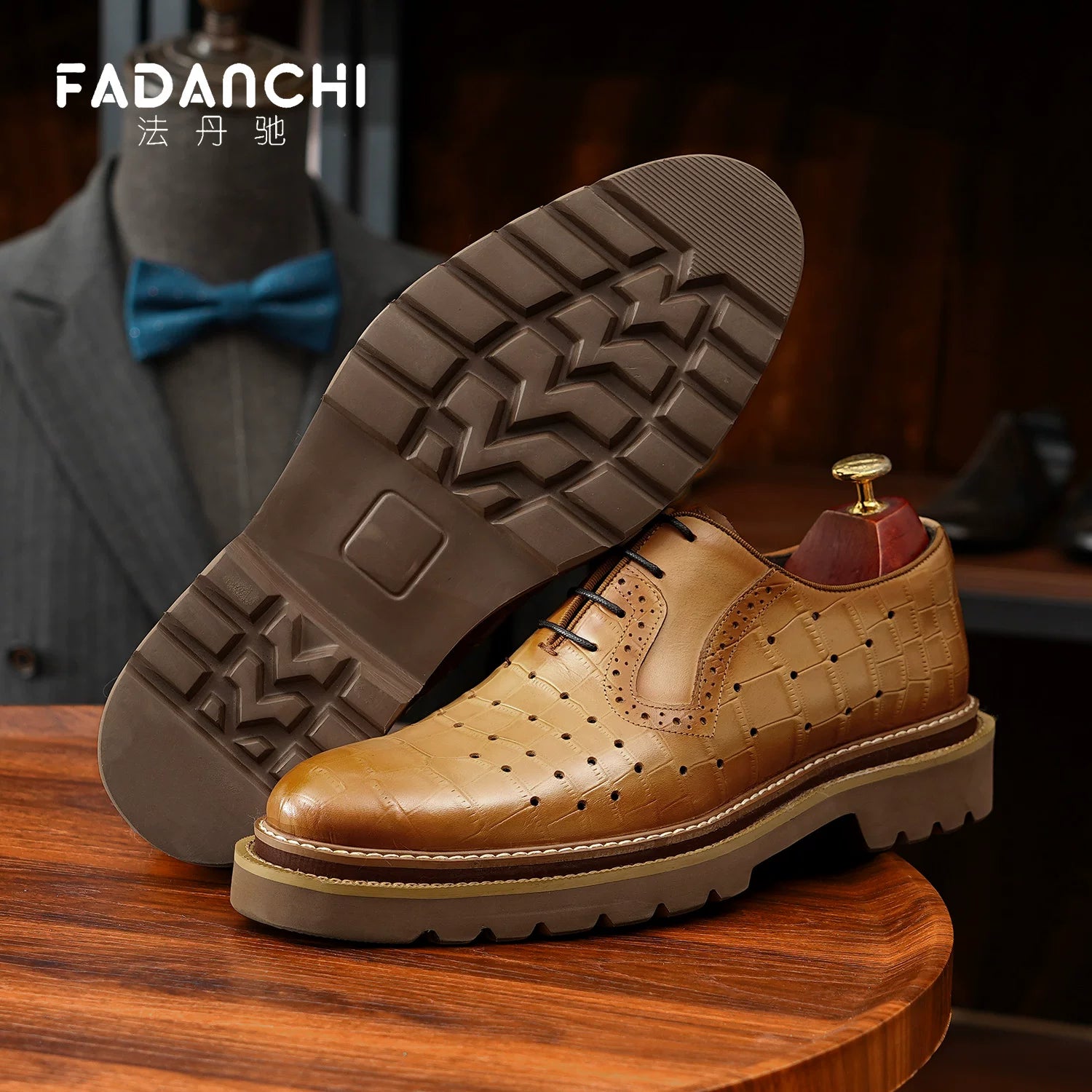 Men's Genuine Leather Oxford Shoes, Height Increasing, Breathable
