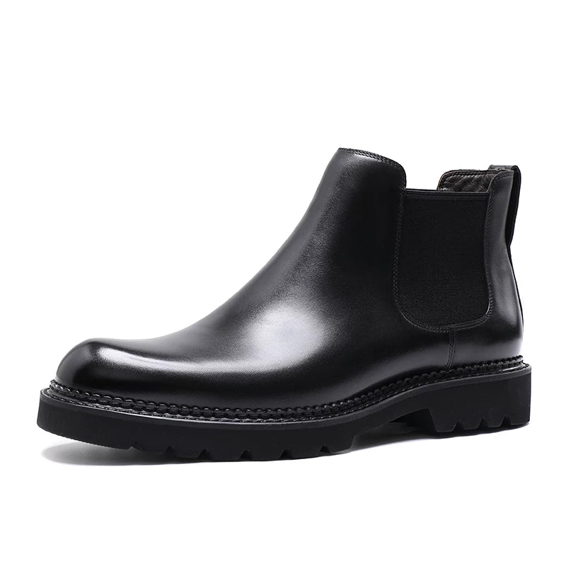 Men's Genuine Leather Chelsea Boots, Handmade, British Style