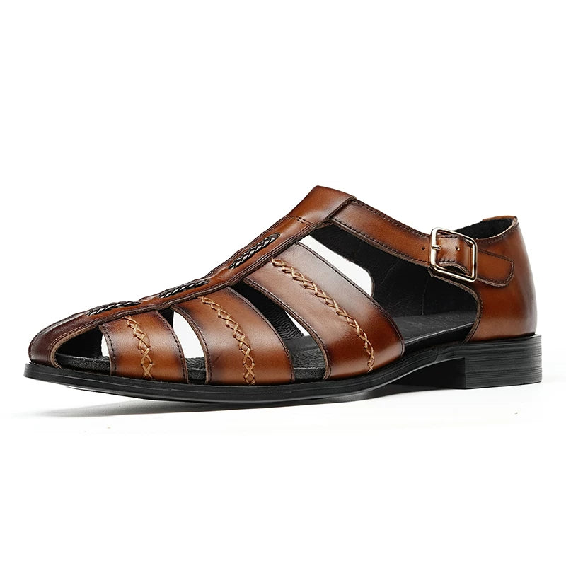 Men's Genuine Leather Sandals, Breathable