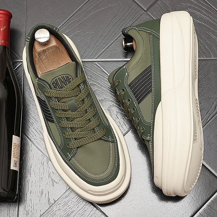 Men's Platform Breathable Mesh Low-Top Shell-Toe Skate Shoes Summer New