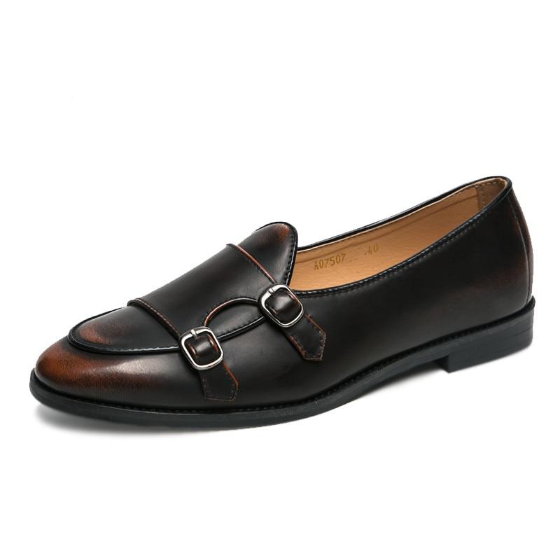 Men's Red Leather Moccasin Loafers