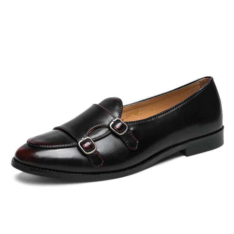 Men's Red Leather Moccasin Loafers