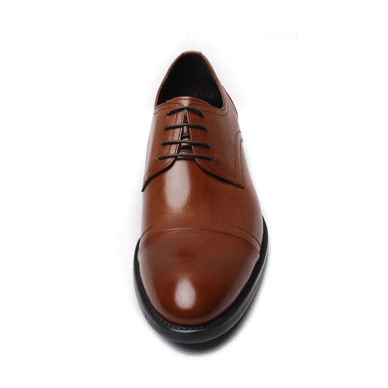 Men's Genuine Leather Derby Shoes, Pointed Toe, Lace-Up