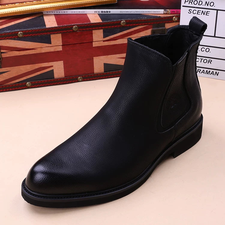 Men's Martin Boots, Height Increasing, Pointed Toe