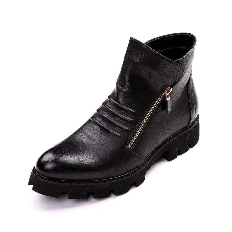 Men's Martin Boots, Height Increasing, Pointed Toe