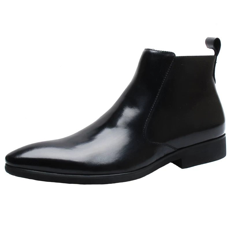 Men's Genuine Leather Martin Boots, Pointed Toe, British Style