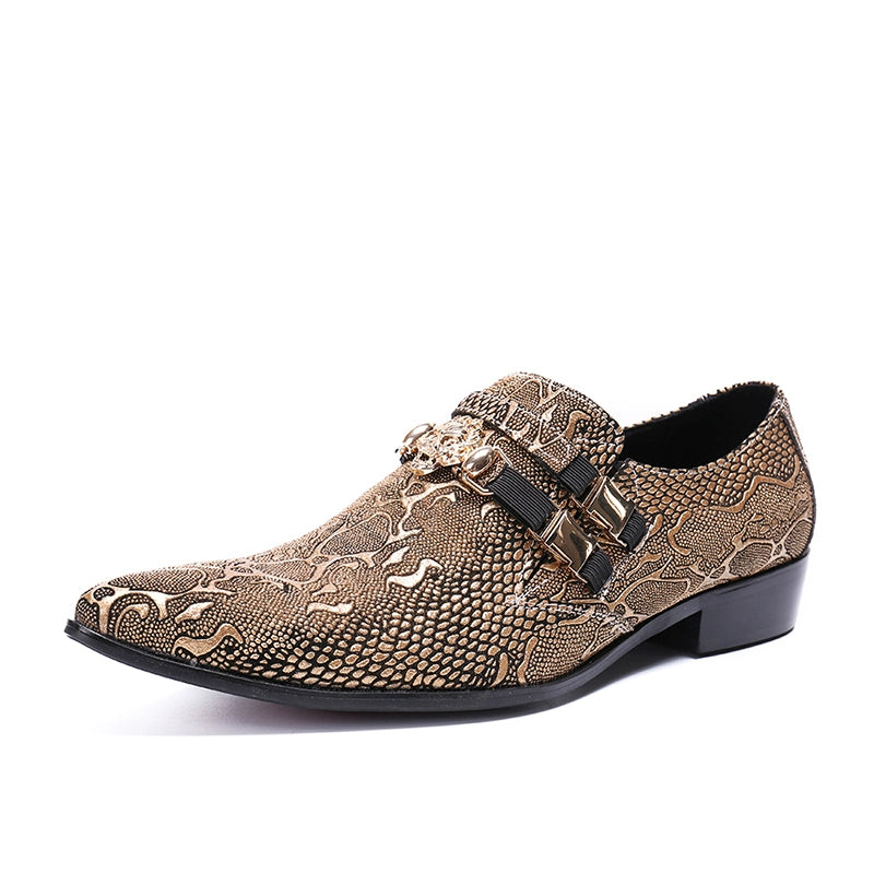 Men's Brown Leather Oxford Formal Shoes – Pointed Toe, Business – Style 71