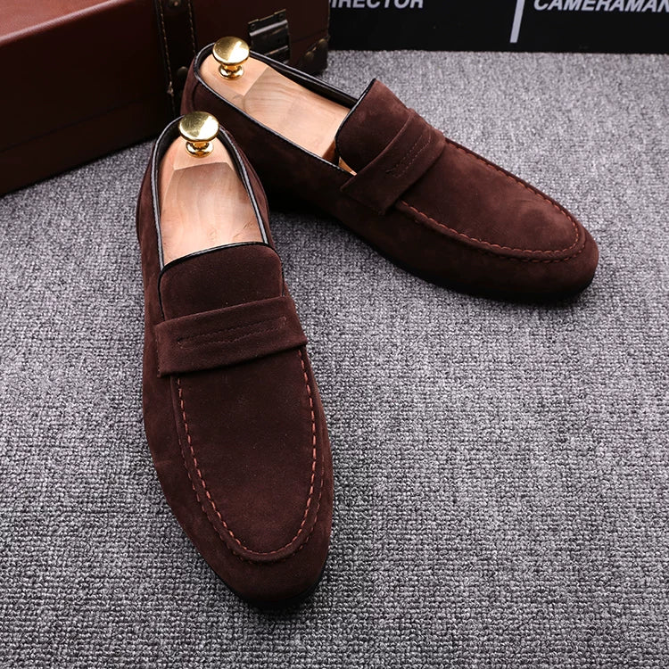 Men's Suede Loafers, Height Increasing, Slip-On