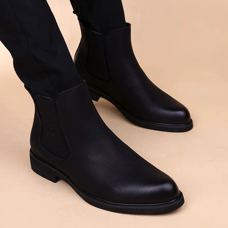 Men's Martin Boots, Height Increasing, Pointed Toe