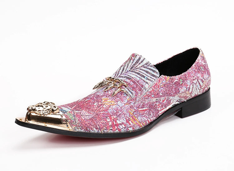 Men's Leather Formal Shoes – Pointed Toe, Crocodile Pattern – Style 19