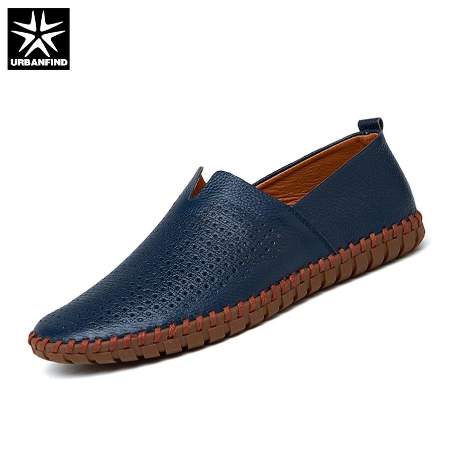 Men's Blue Leather Loafers, Style 9911