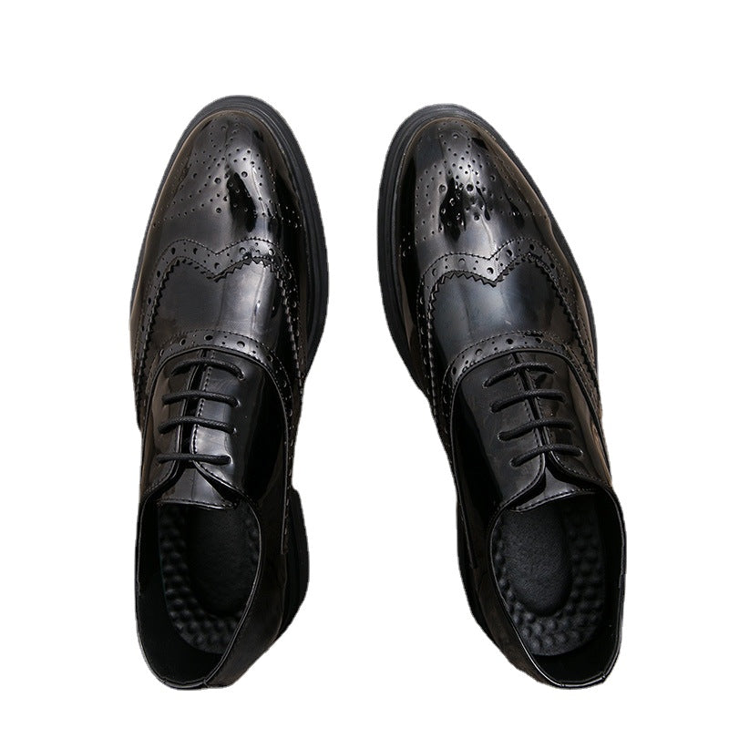 Men's Leather Formal Shoes – Lace-Up, Retro