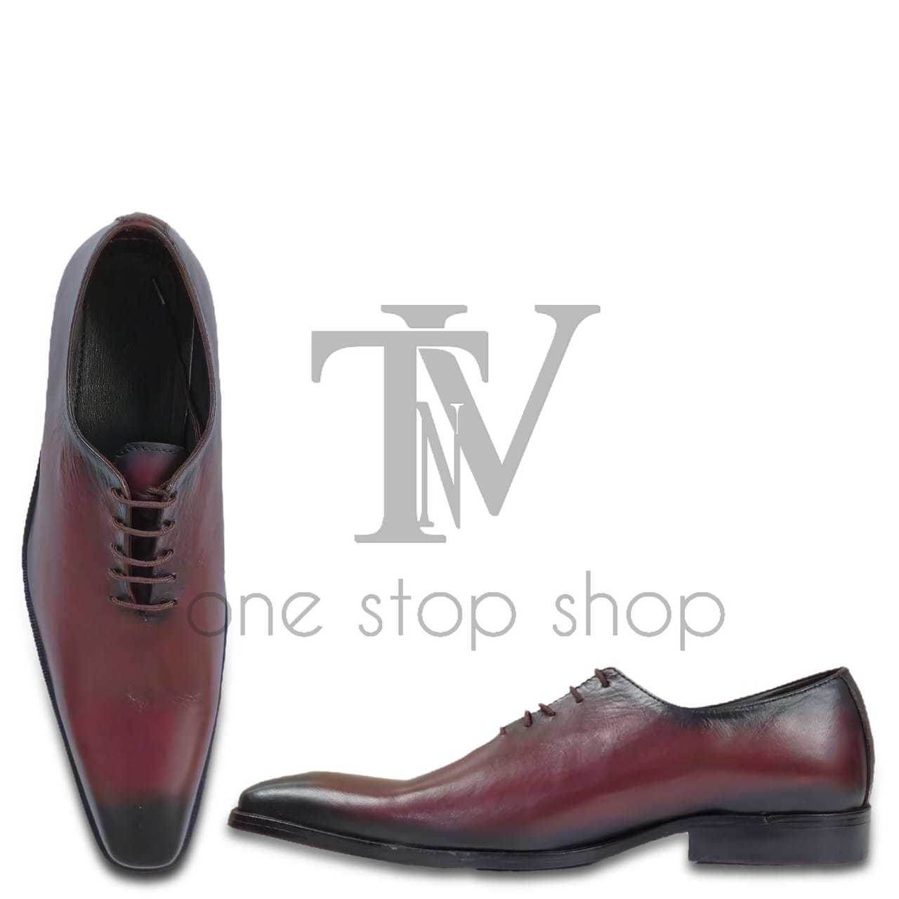 Men's Black Leather Shoes, Style 6695