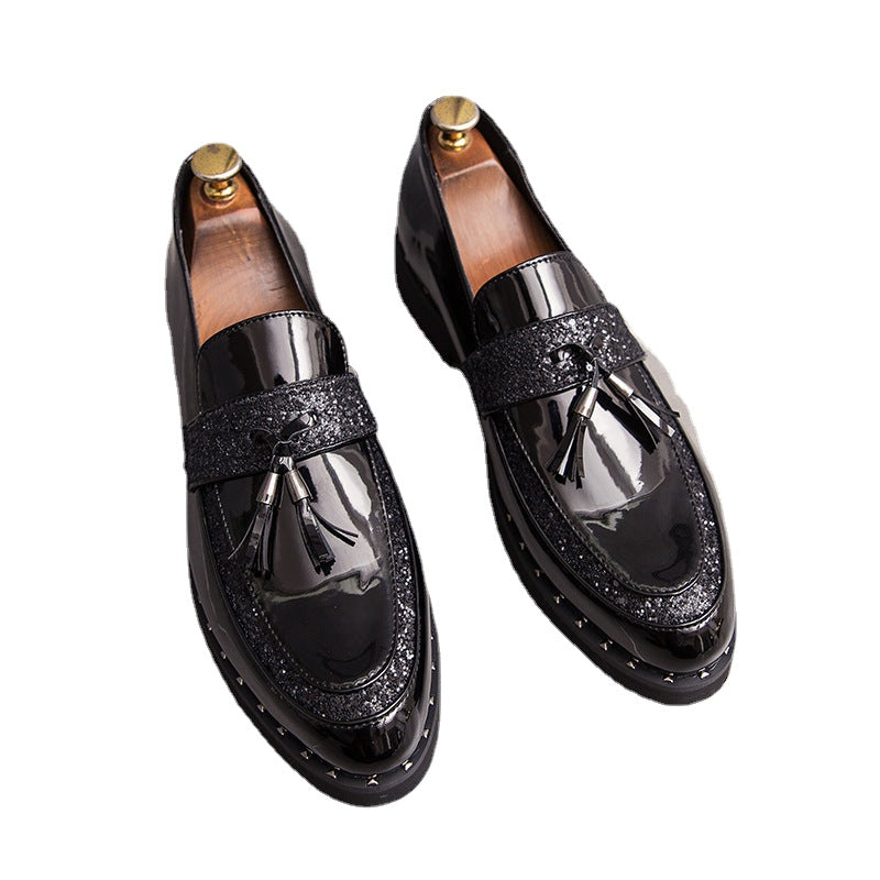 Men's Black Leather Formal Shoes, Pointed Toe, Business, Style 5463