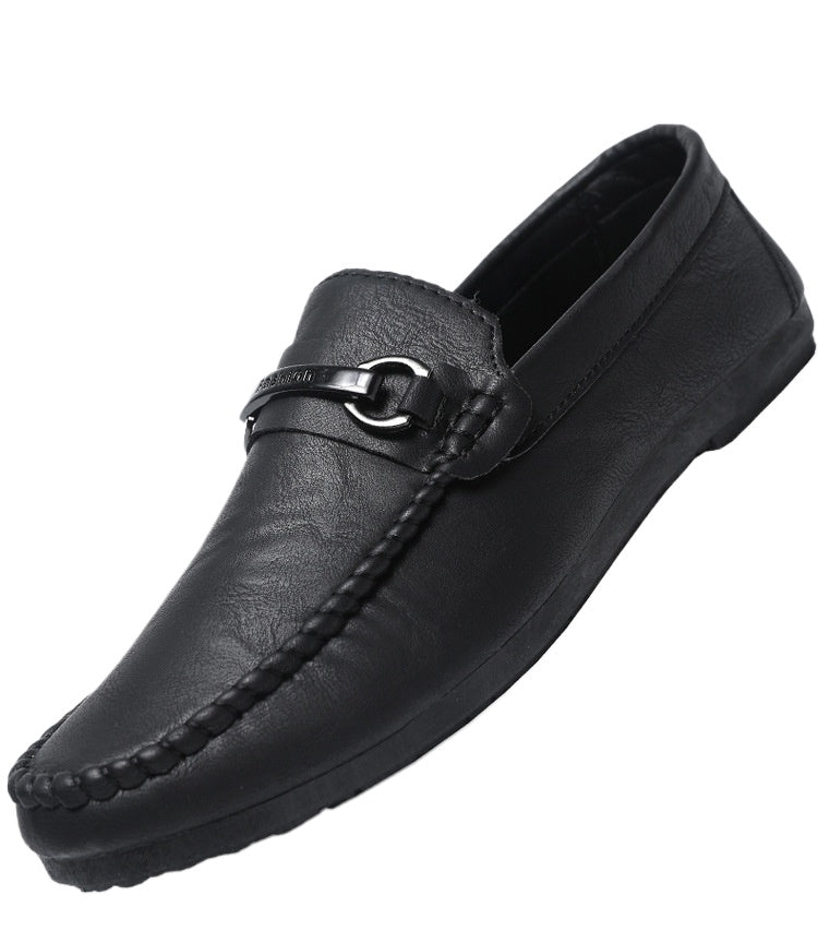 Low-top men's soft-soled shoes, one-pedal loafers, wear-resistant trend handmade high-end British business lazy leather shoes