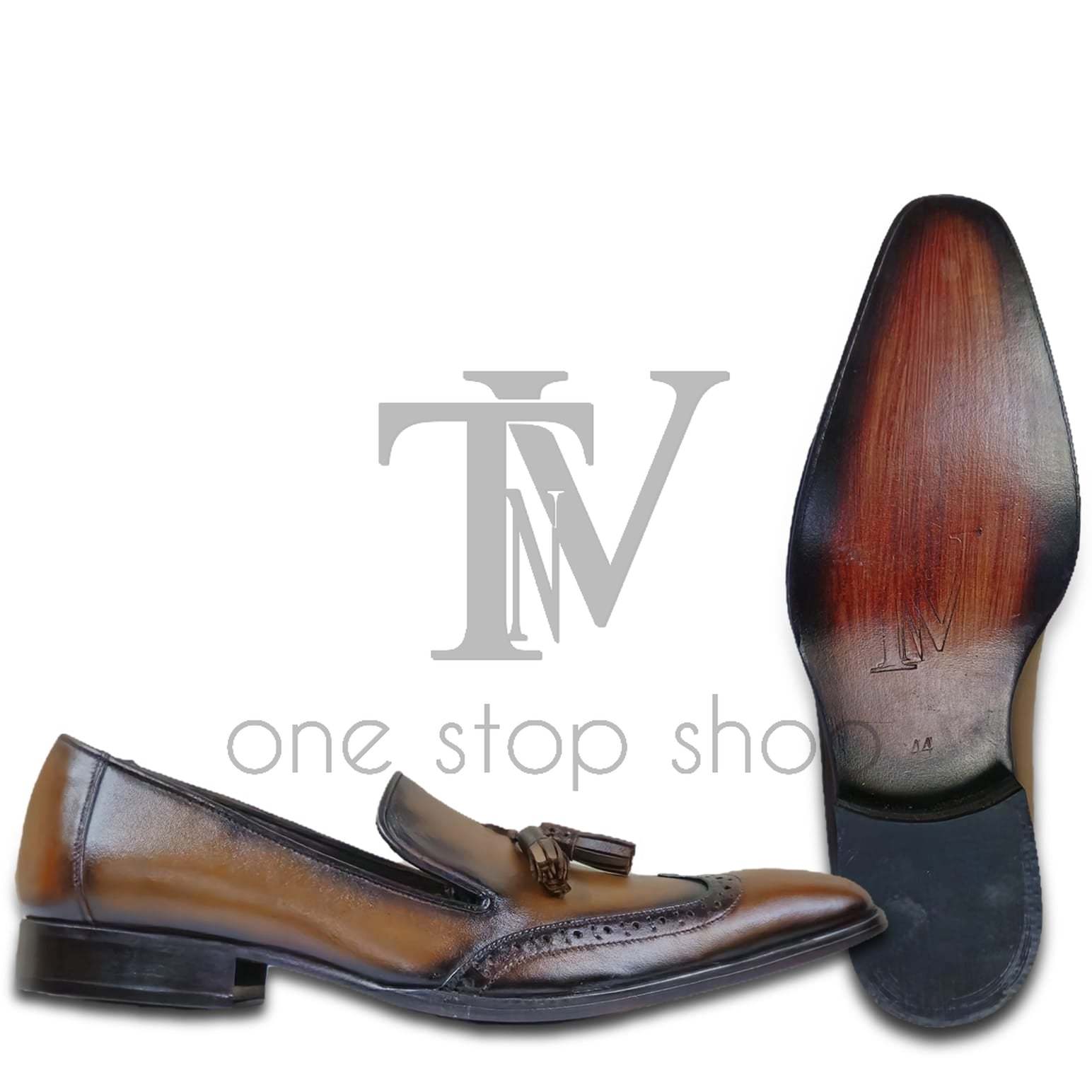 Men's Black Leather Shoes, Style 2519