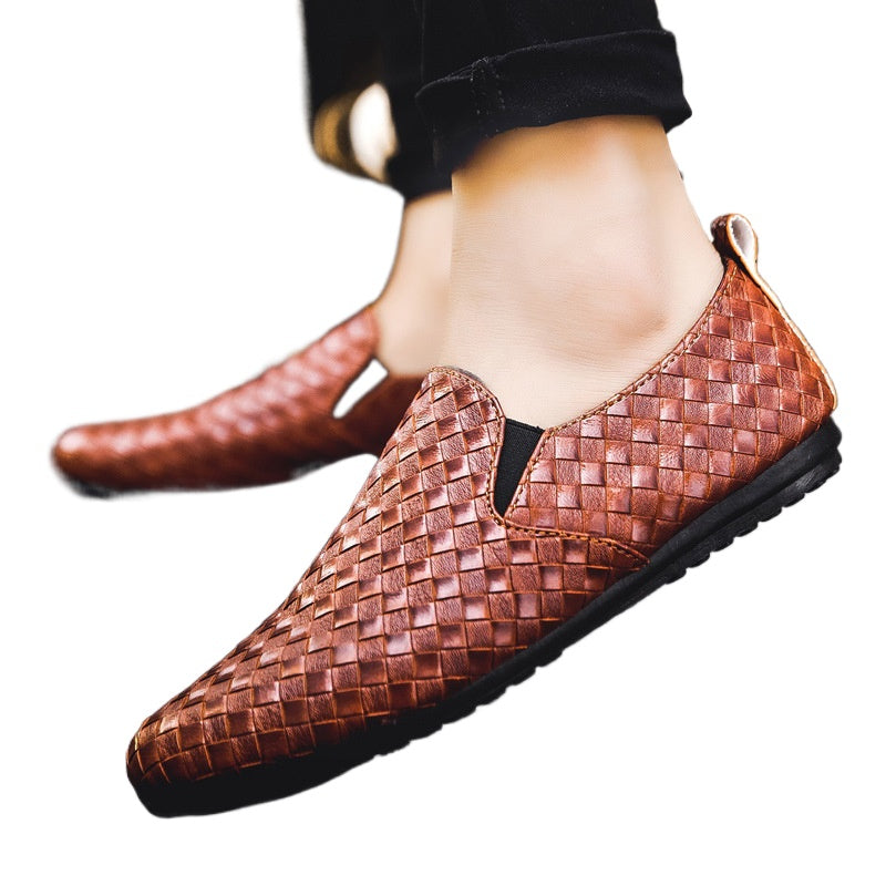 Spring Doudou Shoes Men's Shoes Men's Casual Shoes Tide Shoes Lazy Shoes Sleeve Society One Pedal Leather Shoes Glossy