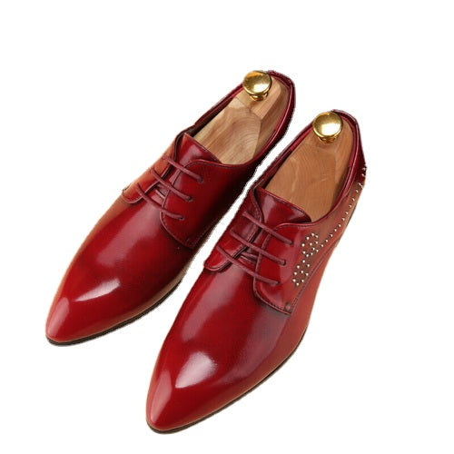 Men's Red Derby Formal Shoes, Business