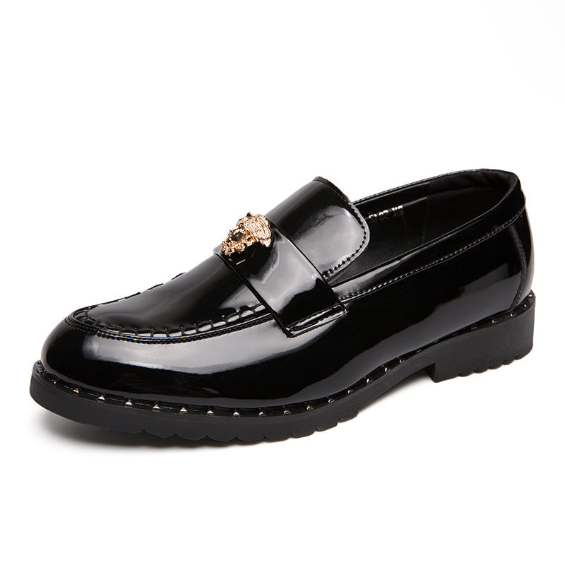 Men's Black Leather Casual Shoes – Pointed Toe