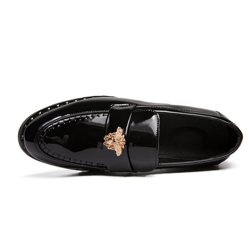 Men's Black Leather Casual Shoes – Pointed Toe