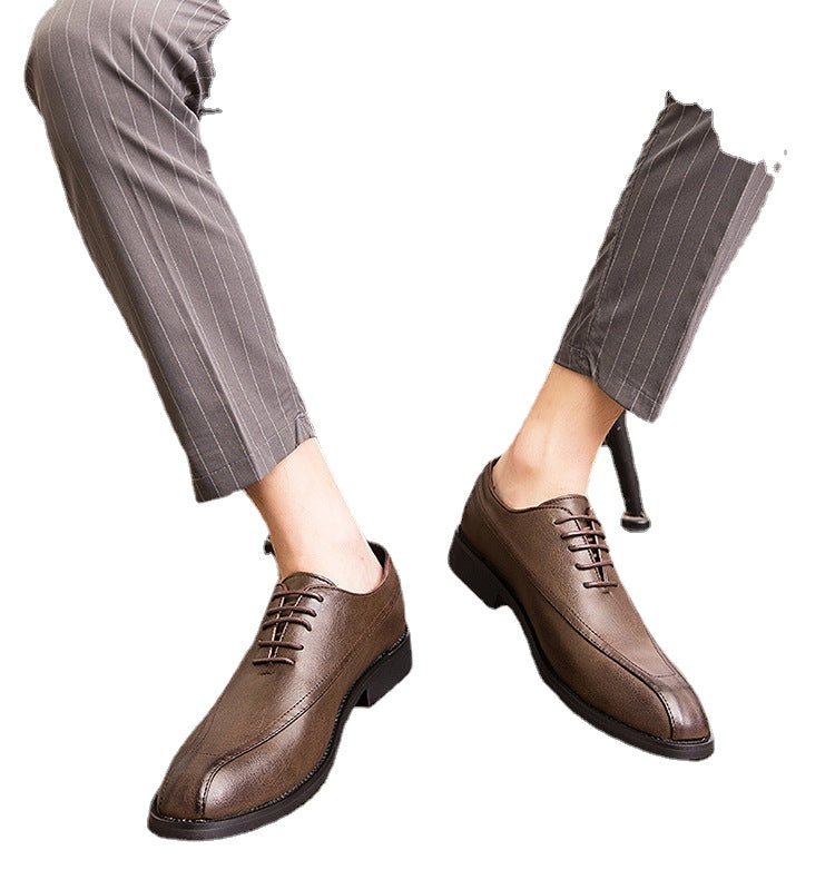 Men's Brown Leather Formal Shoes – Pointed Toe, Business – Style 817