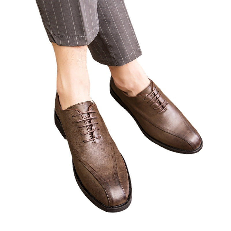 Men's Brown Leather Formal Shoes – Pointed Toe, Business – Style 817
