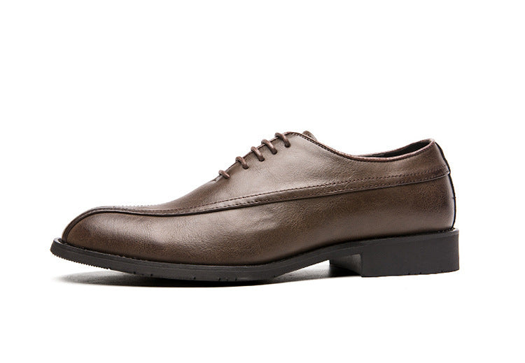 Men's Brown Leather Formal Shoes – Pointed Toe, Business – Style 817